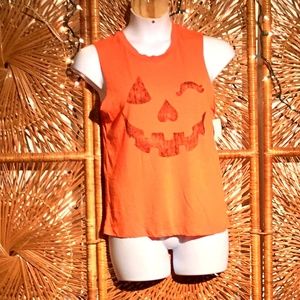Fifth Sun Women Halloween Blouse Orange Medium
